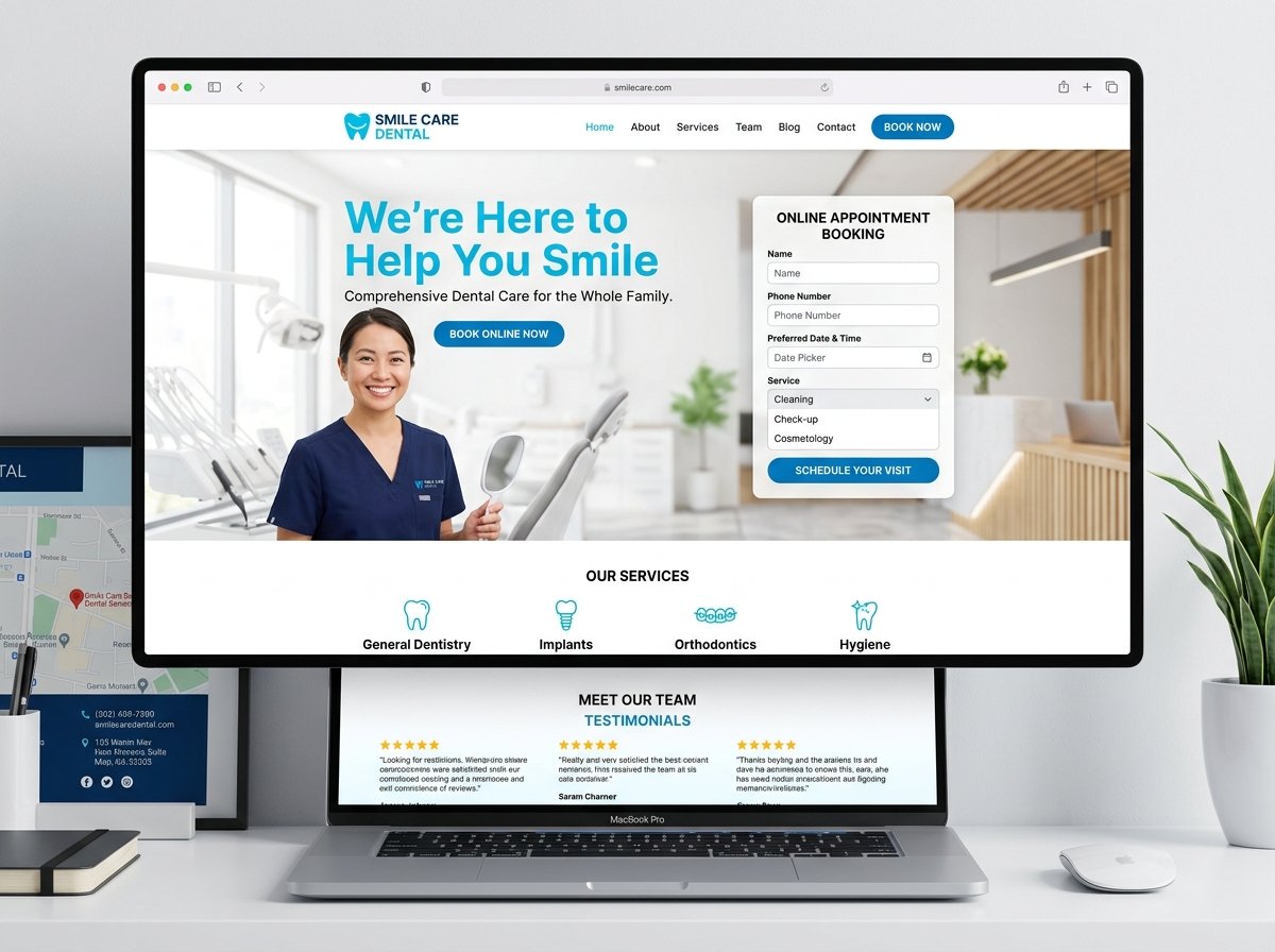 High conversion dental clinic website mockup